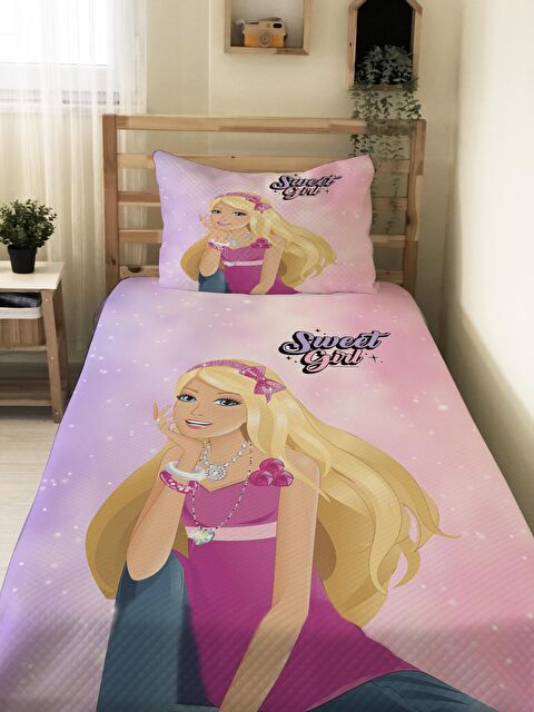 Evmila Prenses Kız Desenli Bebek Ve Çocuk Baskılı Tek Kişilik Pike Takımı Renkli - S000031313-23173