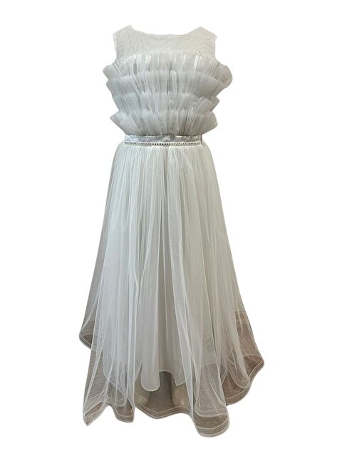 Myhanne Beli Taşlı Püsküllü Abiye 2307 - S000388681-20063