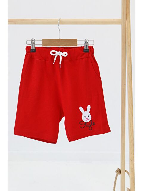 Tofisa Kız Çocuk Kirmizi Baskılı Şort - 27334 - S000425984-20045