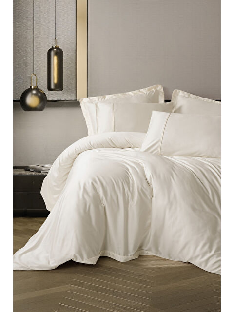 Varol Pamuk Box Silky Saten Çift Kişilik Nevresim Takımı Ekru - S000448265-23173