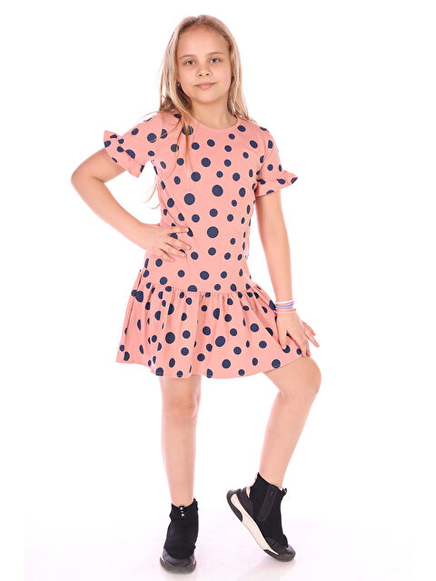 Toontoykids Kız Çocuk Komple Puantiye Baskılı Elbise - S000268279-7152