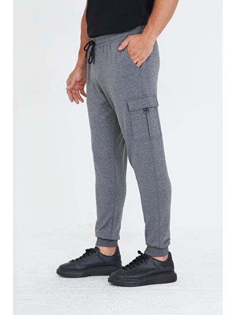 Marco Ferry Erkek Pamuklu Kargo Cepli Eşofman Altı Antrasit Melanj 5821-A - S000522194-29666