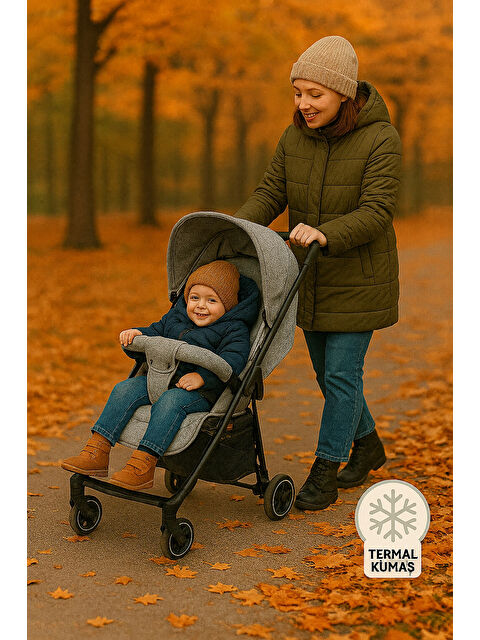 Babyjem Tripper Molly Termal 4 Mevsim Yeni Nesil Baston Bebek Arabası Gri - S000495185-23173