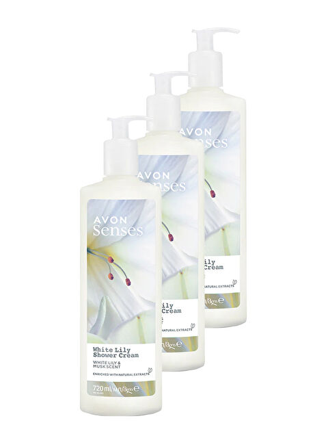 AVON Senses White Lily Beyaz Zambak Kokulu Duş Jeli 720 Ml. Üçlü Set - S000285467-10231