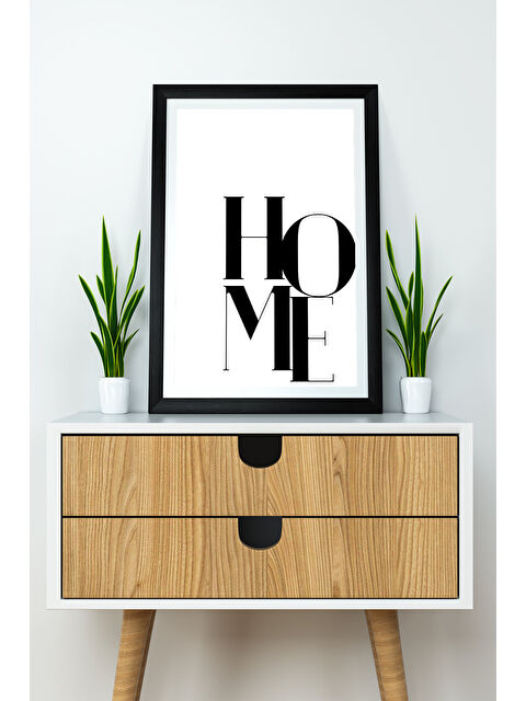 Artavessa Tek Parça 33x48 Cm Çerçeve Görünümlü Yazılı Mdf Tablo "Home"