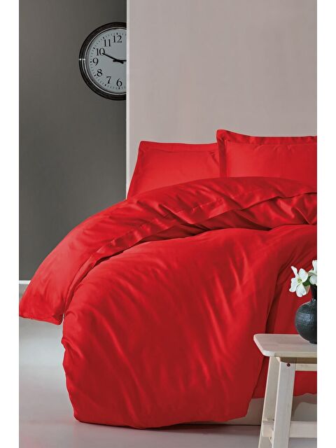 Varol Pamuk Box Elegant Saten Tek Kişilik Nevresim Takımı Kirmizi - S000448286-23173
