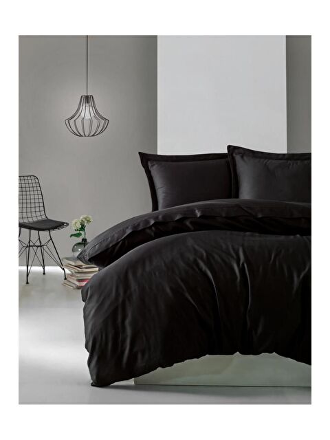 Varol Pamuk Box Elegant Saten Tek Kişilik Nevresim Takımı Siyah - S000448075-23173