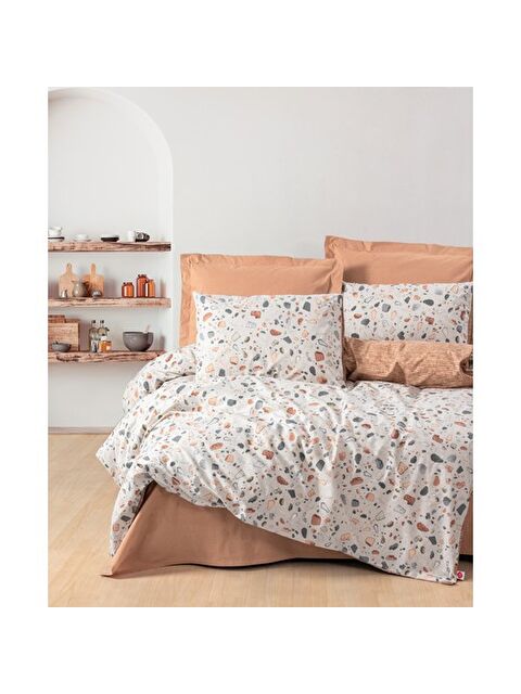 Varol Pamuk Box Minimal Çift Kişilik Nevresim Takimi Oniks Karamel - S000448085-23173