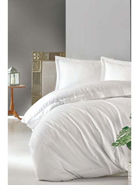 Varol Pamuk Box Elegant Saten Çift Kişilik Nevresim Takımı Beyaz - S000448097-23173
