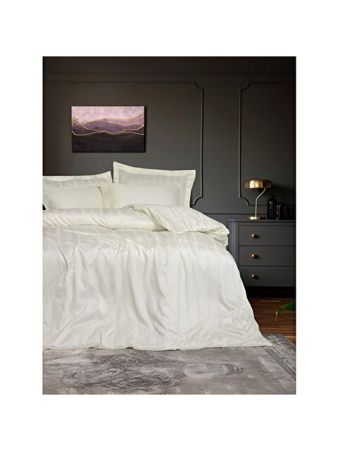 Varol Pamuk Box Bambu Çift Kişilik Nevresim Takımı Ekru - S000448293-23173