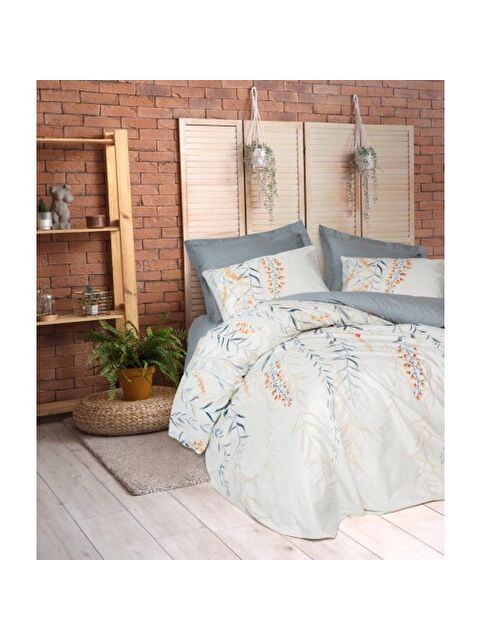 Varol Pamuk Box Modeline Çift Kişilik Nevresim Takımı Hiedra indigo - S000448294-23173