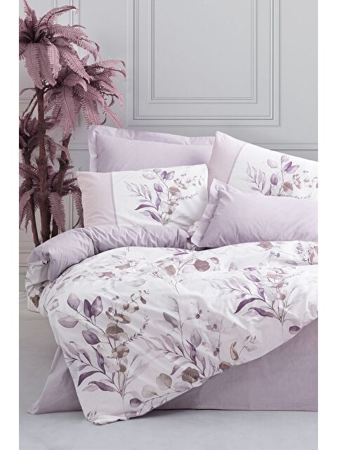 Varol Pamuk Box Modeline Çift Kişilik Nevresim Takımı Nadia Lila - S000448300-23173