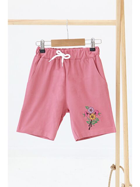 Tofisa Kız Çocuk Koyu Gül Baskılı Şort - 27331 - S000425978-20030