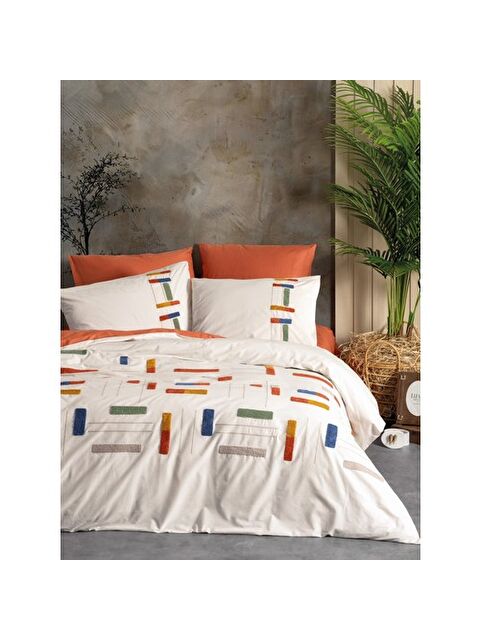 Varol Pamuk Box Puff Nakışlı Çift Kişilik Nevresim Takımı Katy Tarcin - S000448307-23173