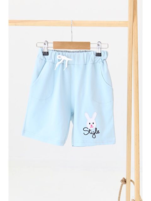 Tofisa Kız Çocuk Bebe Mavi Baskılı Şort - 27334 - S000425984-3642