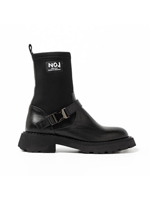 John May Kadın Bot GTN-24580 Siyah Deri-Siyah Strec - S000509757-19351