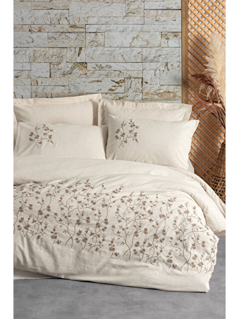 Varol Pamuk Box Keten Çift Kişilik Nevresim Takımı Hemera - S000448118-23173