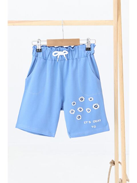 Tofisa Kız Çocuk Indigo Baskılı Şort - 27329 - S000425982-23093