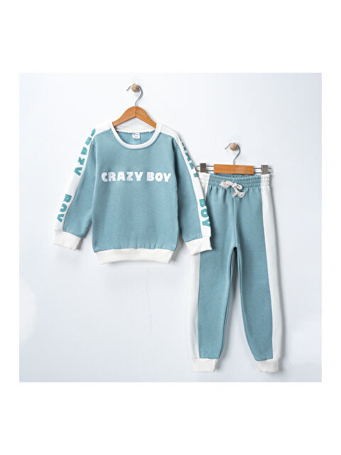 Harika Kids Erkek Çocuk Baskılı 3 İplik Şardonlu Kalın Eşofman Takımı - S000258359-19416