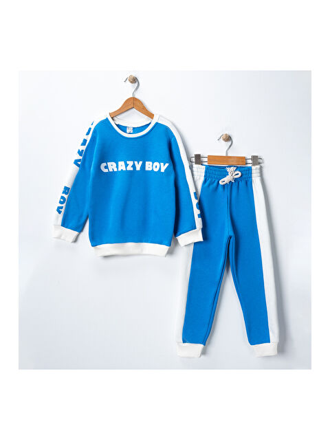 Harika Kids Erkek Çocuk Baskılı 3 İplik Şardonlu Kalın Eşofman Takımı - S000258359-19393