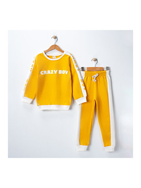 Harika Kids Erkek Çocuk Baskılı 3 İplik Şardonlu Kalın Eşofman Takımı - S000258359-20072