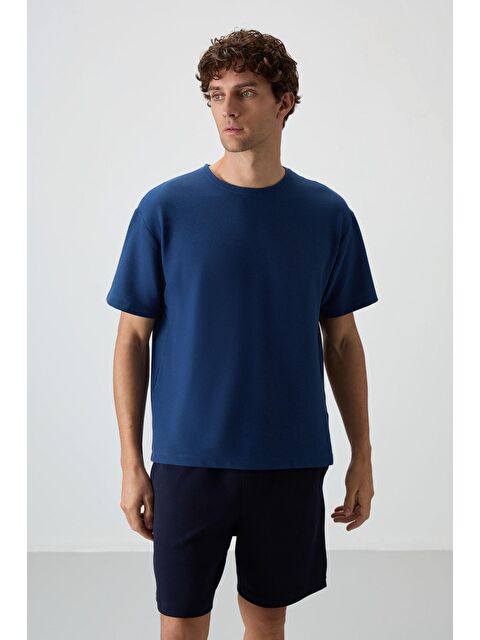 Air Jones Waffle İnterlok Yüzeyi Dokulu  Fit Basic Erkek Tişört - S000160686-19393