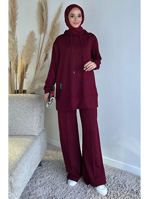 Julude Kapüşonlu Tunik Pantolon Tesettür İkili Takım - S000491587-19951