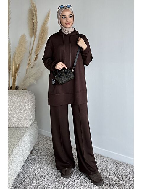 Julude Kapüşonlu Tunik Pantolon Tesettür İkili Takım - S000491587-19413