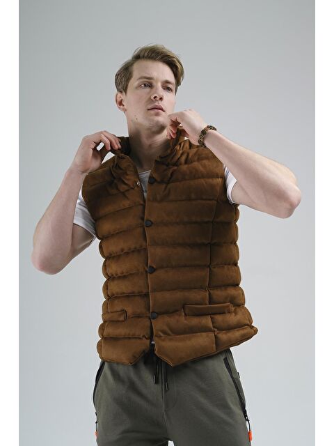 Oksit Tobia Slim Fit Cepli Dolum Süet Erkek Yelek - S000159531-19413