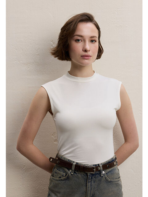 Fresh Scarfs SIFIR KOL BAMBU BODY EKRU - S000459261-19965