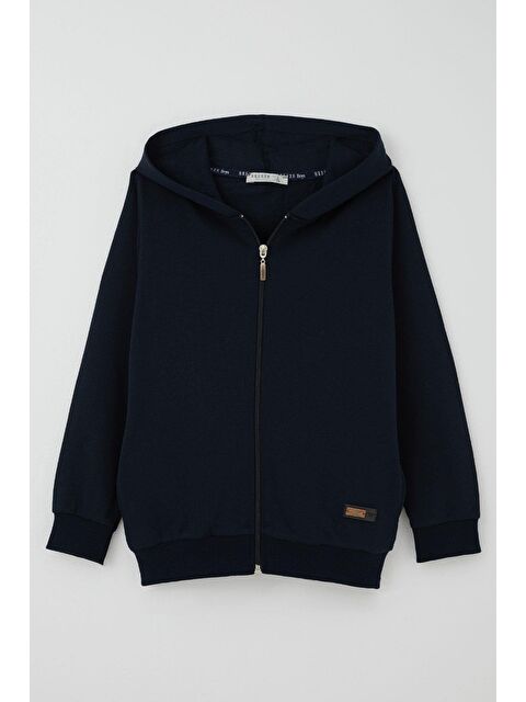 Breeze Erkek Çocuk Hırka Kapüşonlu Arma Detaylı Fermuarlı Lacivert (6-10 Yaş) - S000502004-21164