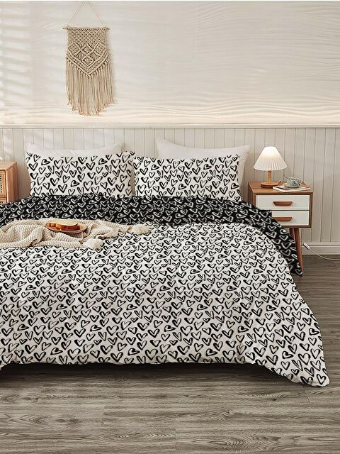 Evmila Baskılı,Desenli Çift Kişilik Nevresim Takımı (ÇARŞAFSIZ) 200x220 cm - S000232967-23173