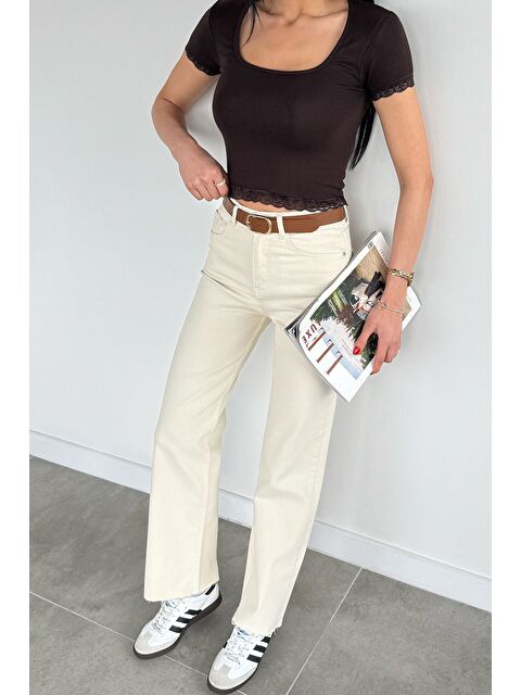 Gülseli Kadın Kemerli Jean Jean Pantolon