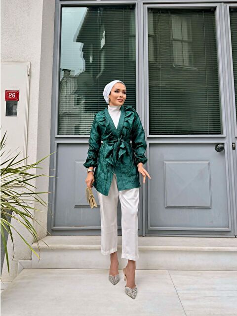 Comstar Bel Bağlamalı Fırfırlı Tunik Ceket - S000210945-18709