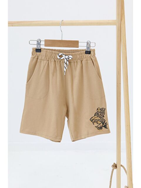 Tofisa Kız Çocuk Vizon Baskılı Şort - 27336 - S000425986-26429