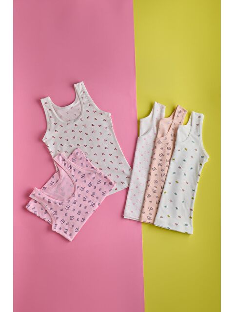 Katia And Bony Kız Çocuk 5 Li Paket  Kelebek Desenli Kalın Askılı Atlet Çok Renkli - S000383543-23173