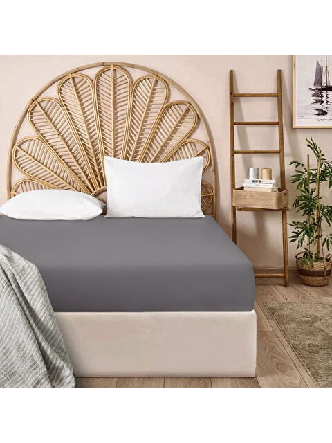 Evidea Soft Penye Çift Kişilik Lastikli Çarşaf - Antrasit - 160x200 cm - S000511851-29666