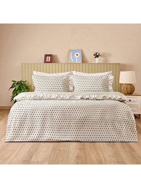 Evidea Soft Moyo Çift Kişilik Nevresim Takımı - Beyaz / Antrasit - S000511858-37421