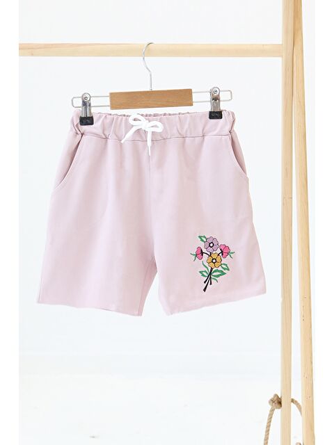 Tofisa Kız Çocuk Gül Baskılı Şort - 27331 - S000425978-20028