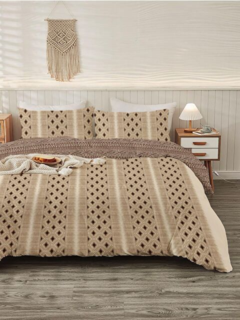 Evmila Baskılı,Desenli Çift Kişilik Nevresim Takımı (ÇARŞAFSIZ) 200x220 cm - S000232986-23173