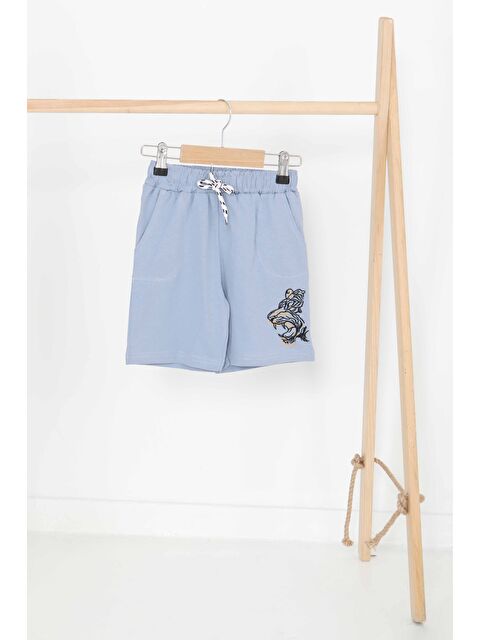 Tofisa Kız Çocuk Bebe Mavi Baskılı Şort - 27336 - S000425986-3642