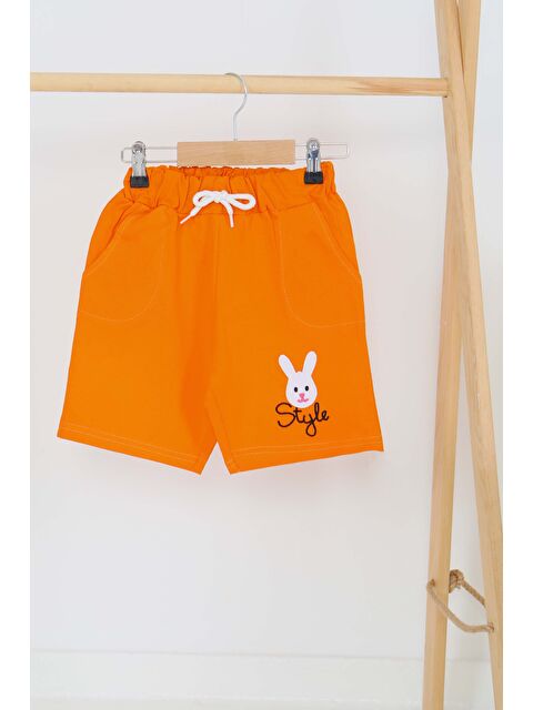 Tofisa Kız Çocuk Oranj Baskılı Şort - 27334 - S000425984-20013