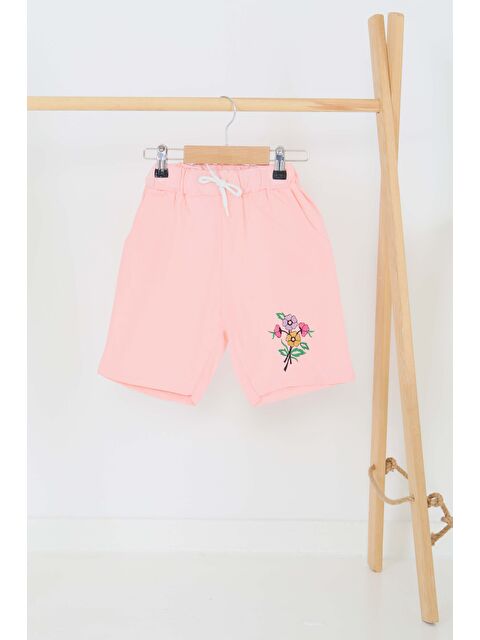 Tofisa Kız Çocuk Pudra Baskılı Şort - 27331 - S000425978-7152