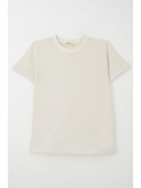 Breeze Erkek Çocuk Tişört Basic Ekru (4-14 Yaş) - S000365495-19965