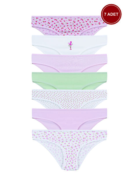 Koza İç Giyim Kadın 7'li Desenli Pamuklu Elastanlı Külot - S000435065-37390