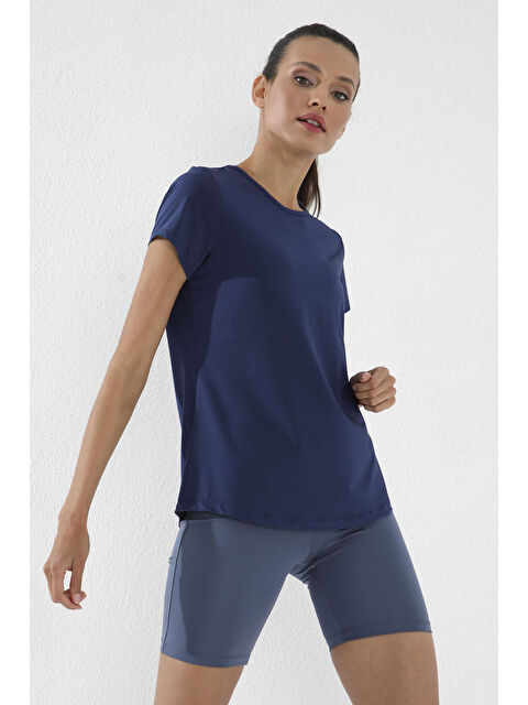 Tommylife İndigo Basic Kısa Kol Standart Kalıp O Yaka Kadın T-Shirt - 97144 - S000032559-23093