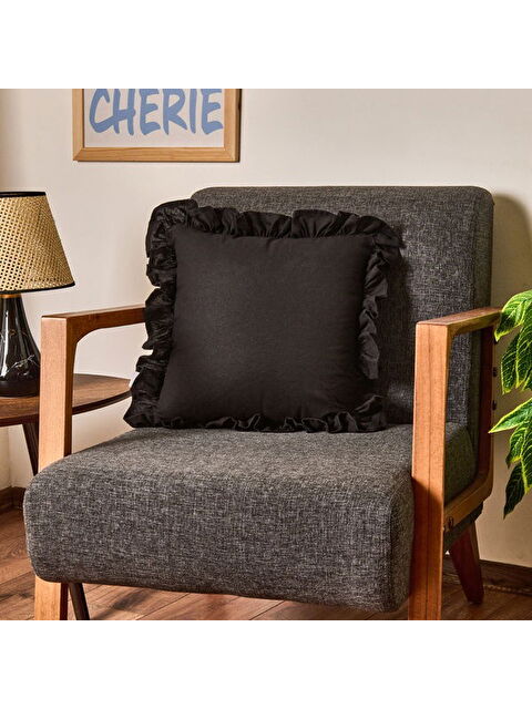 Evidea Soft Fancy Kırlent - Siyah - 40x40 cm