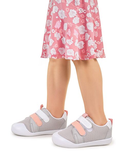 Kiko Kids Textile İlk Adım Cırtlı Kız Bebek Spor Ayakkabı