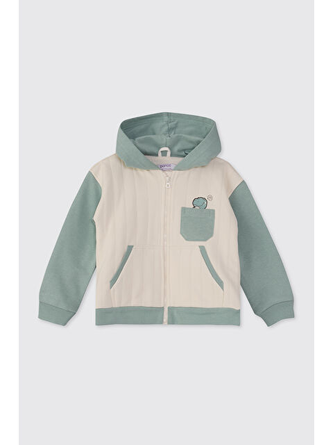 Panço Erkek Bebek Dinozor Baskılı Yeşil Sweatshirt - S000514617-18194