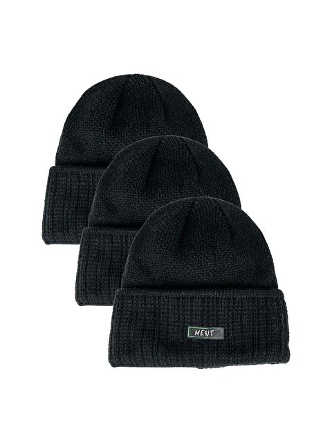 Line Smart 3'lü Erkek Siyah Kışlık Bere - S000268972-19351